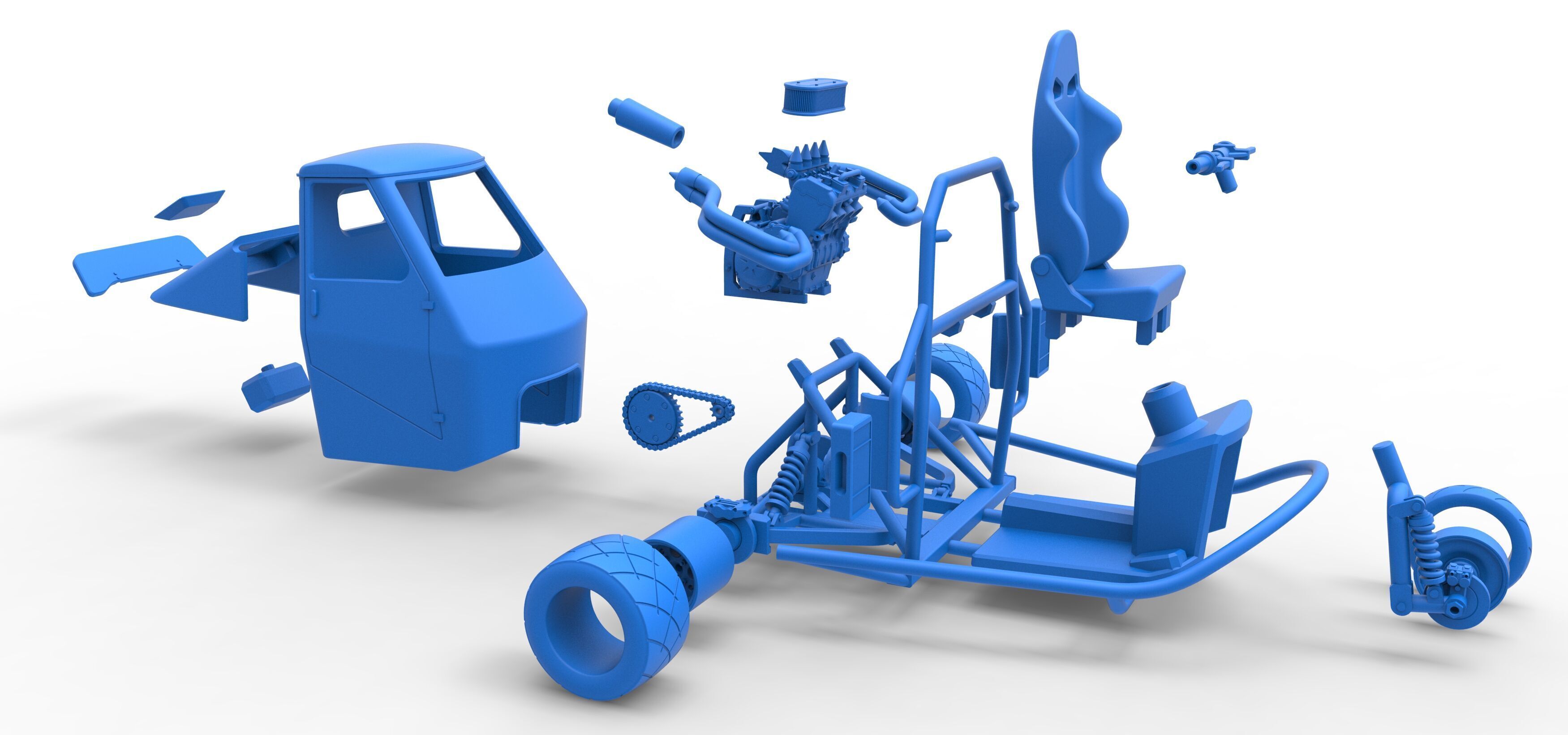 Ape car proto Scale 1 to 25 3D print model_58