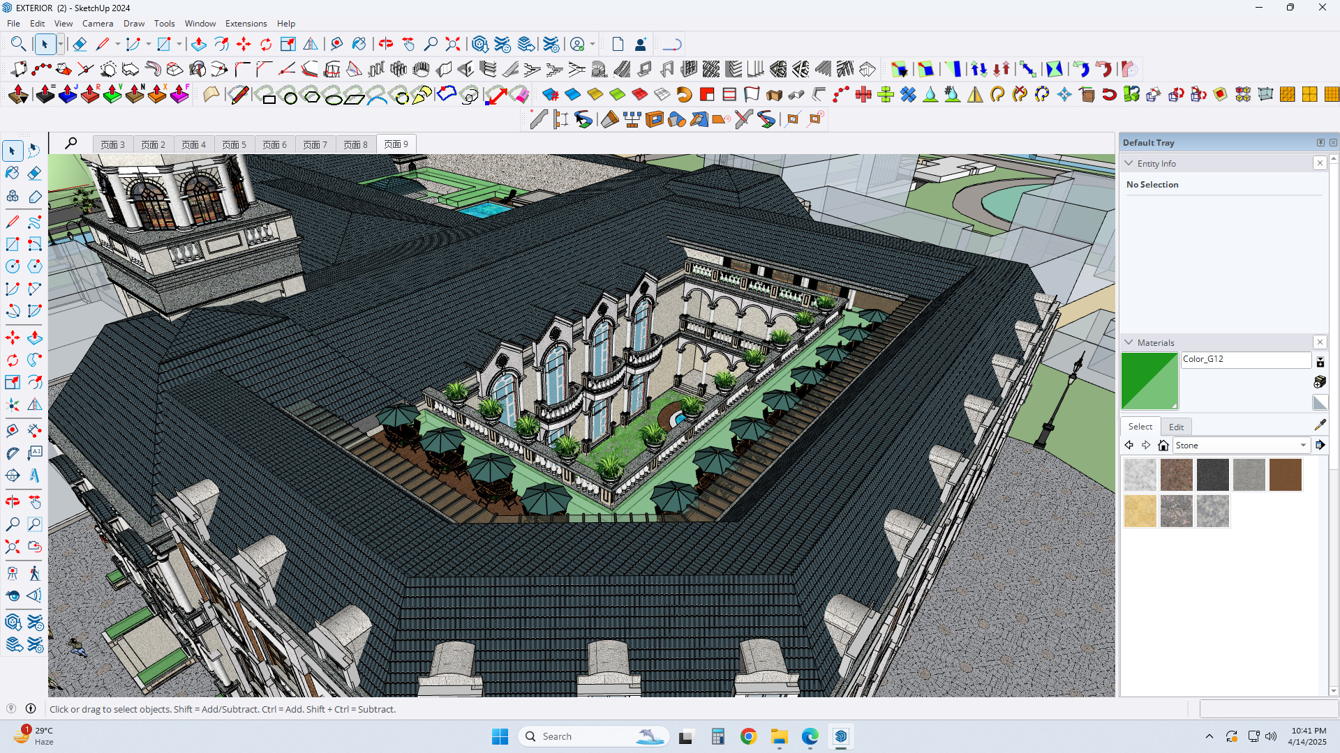 classical building facade exterior design sketchup model  3D model_5