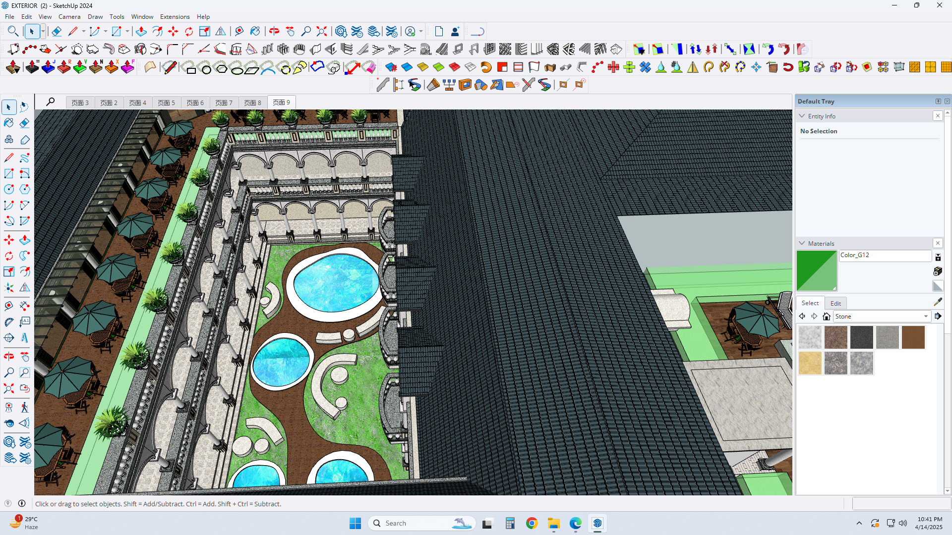 classical building facade exterior design sketchup model  3D model_6