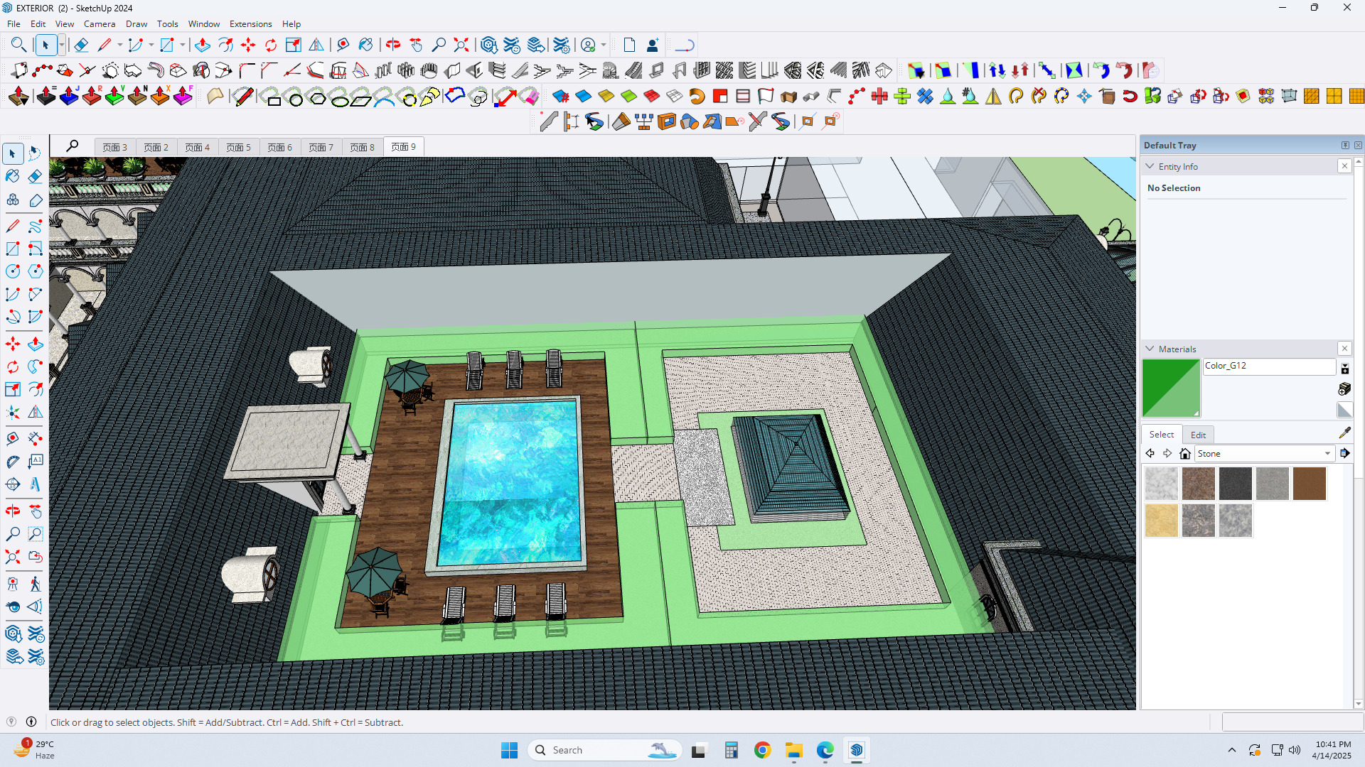 classical building facade exterior design sketchup model  3D model_7