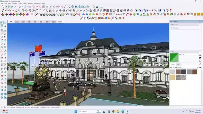 classical building facade exterior design sketchup model  3D model