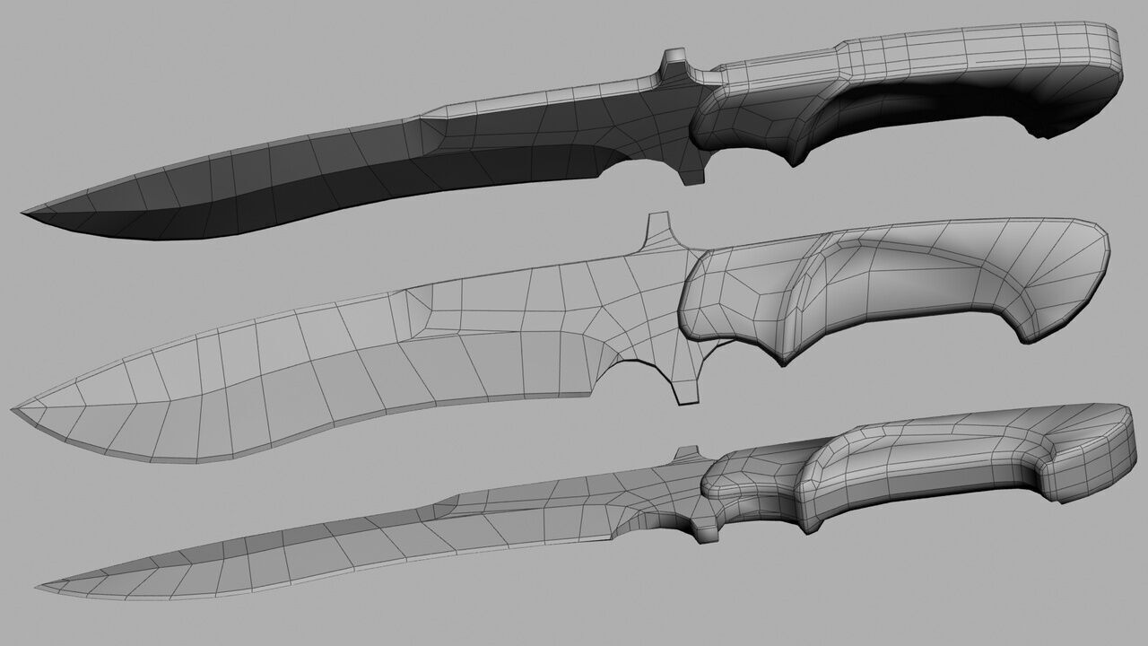 mamba knife Low-poly 3D model_21