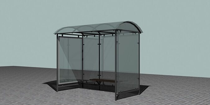 Bus Station Low-poly 3D model