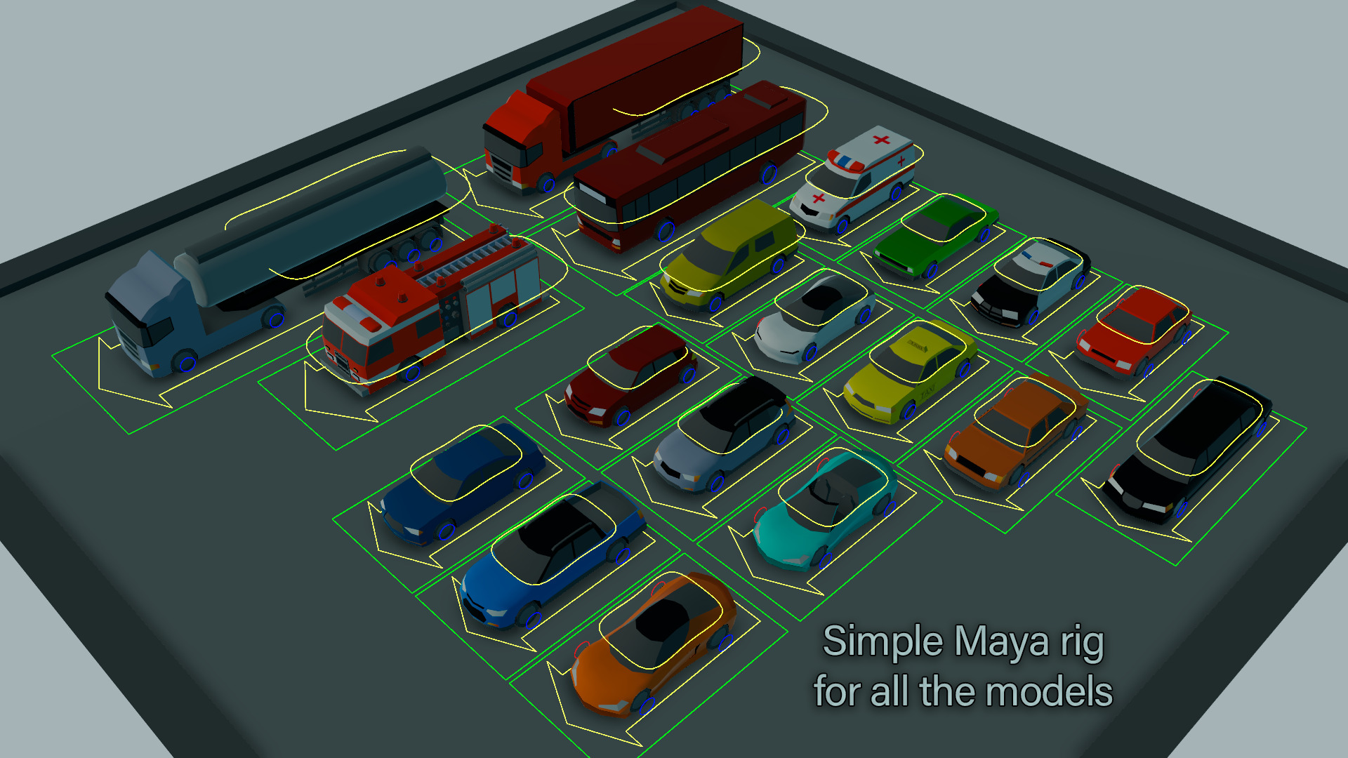 Low Poly City vehicles PACK Low-poly 3D model_3