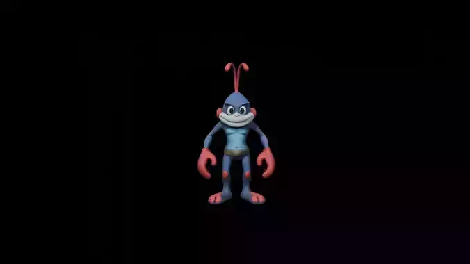 Blue Alien Mascot 