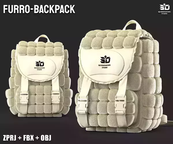 Furro-Backpack  3D Model  -- Clean UVs- Quad Mesh- High Quality 3D model