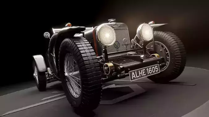 High-quality 3D model of a vintage Aston Martin