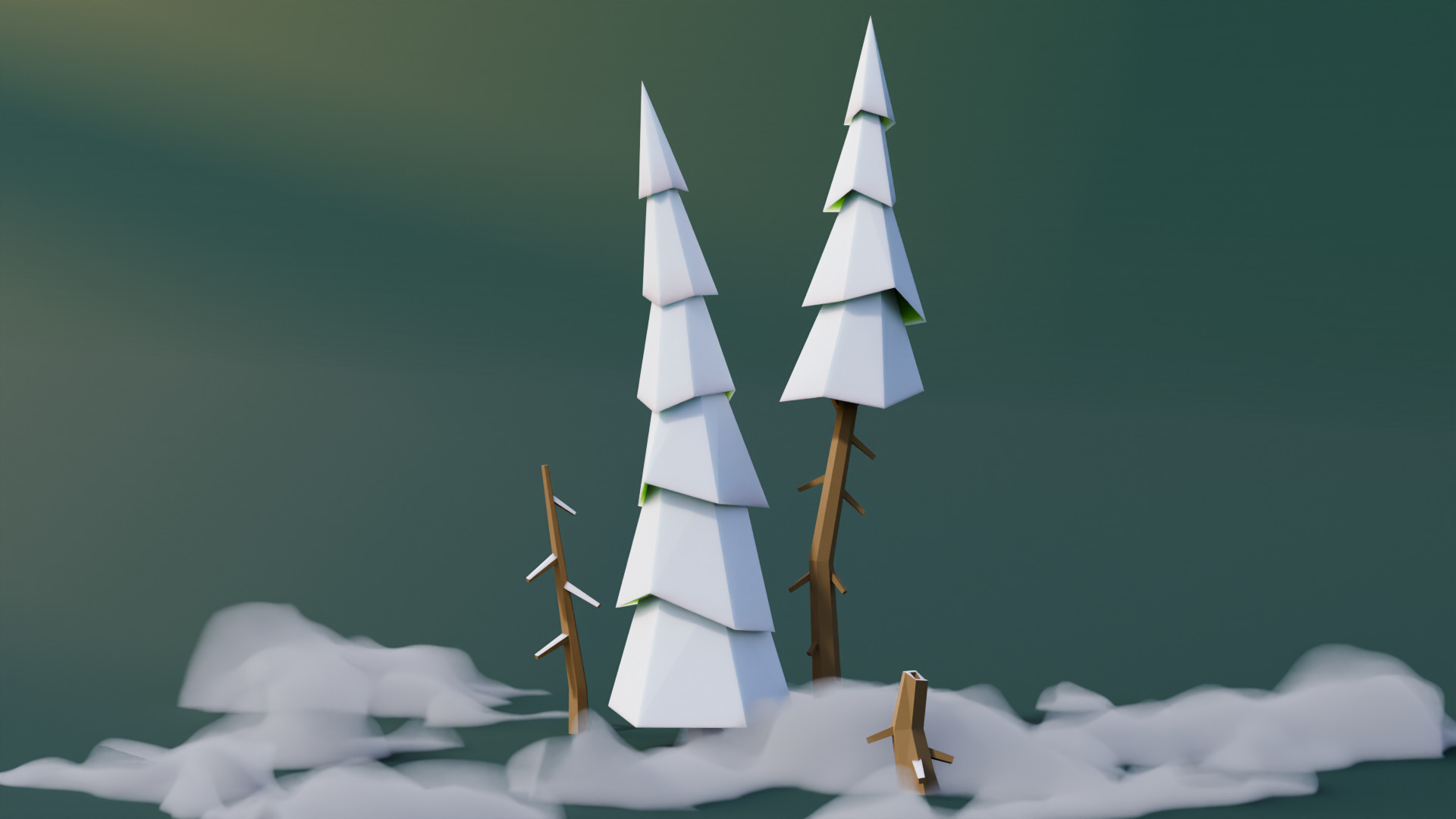 Low Poly Pines Low-poly 3D model_12