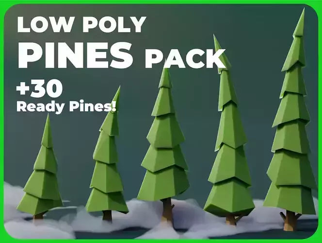 Low Poly Pines Low-poly 3D model Low Poly Pines Low-poly 3D model