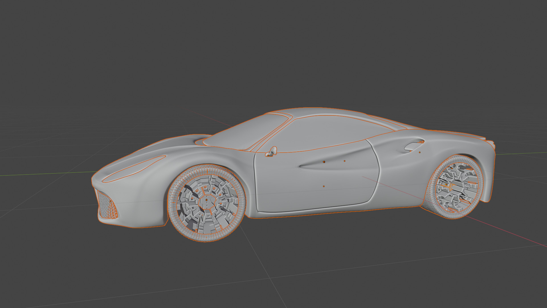 Realistic Ferrari On Road Animation Low-poly 3D model_6