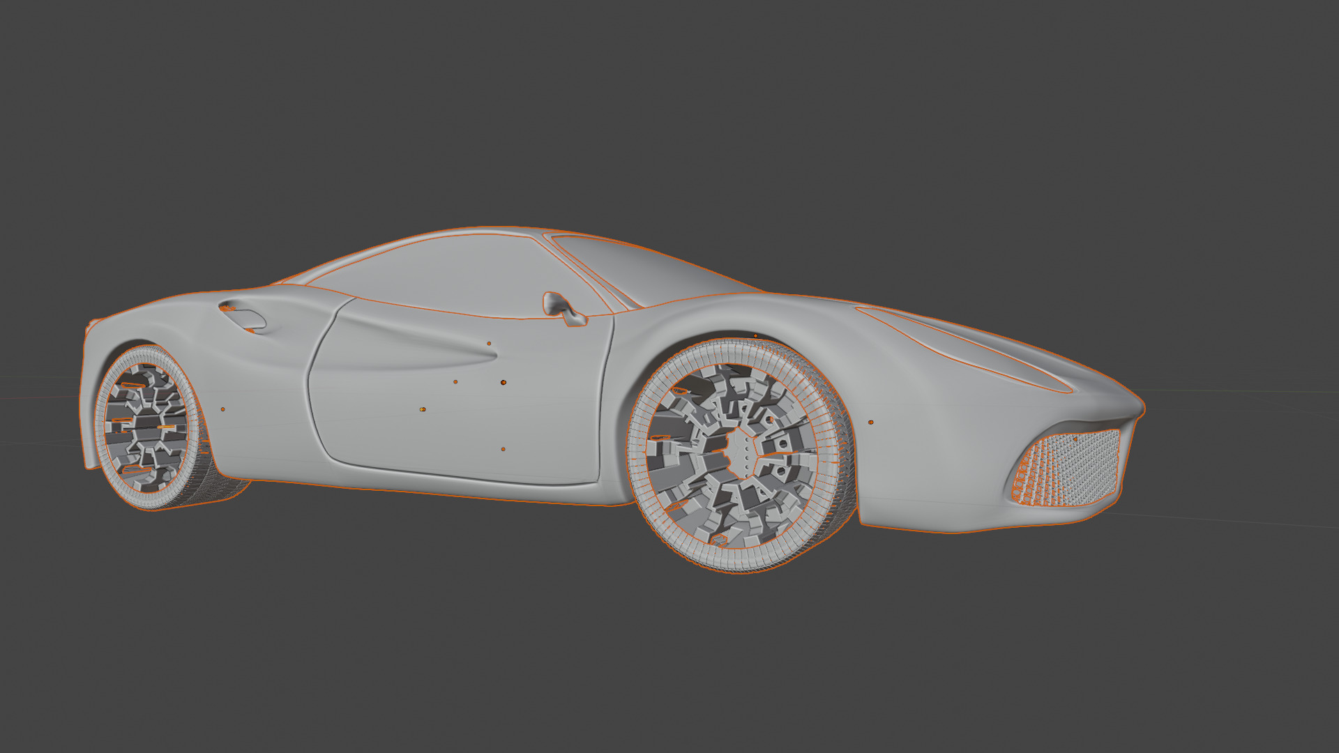 Realistic Ferrari On Road Animation Low-poly 3D model_2