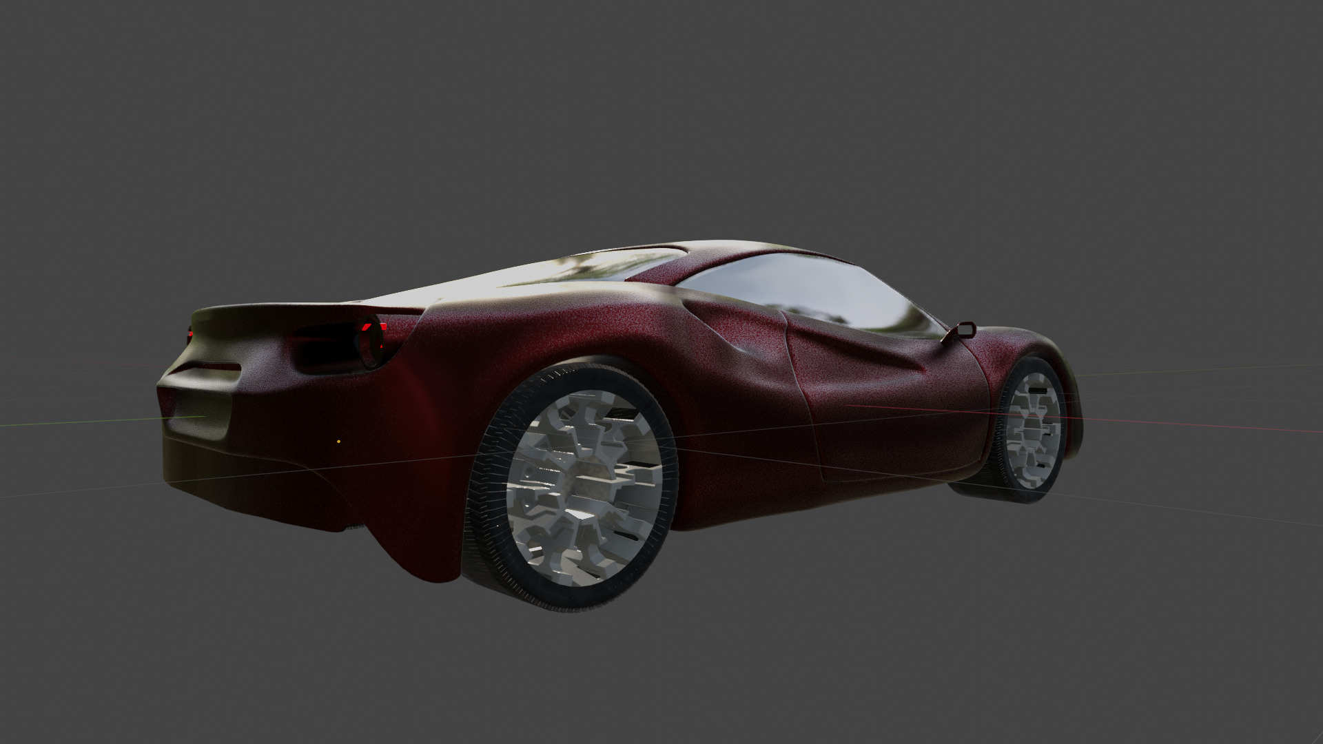 Realistic Ferrari On Road Animation Low-poly 3D model_11