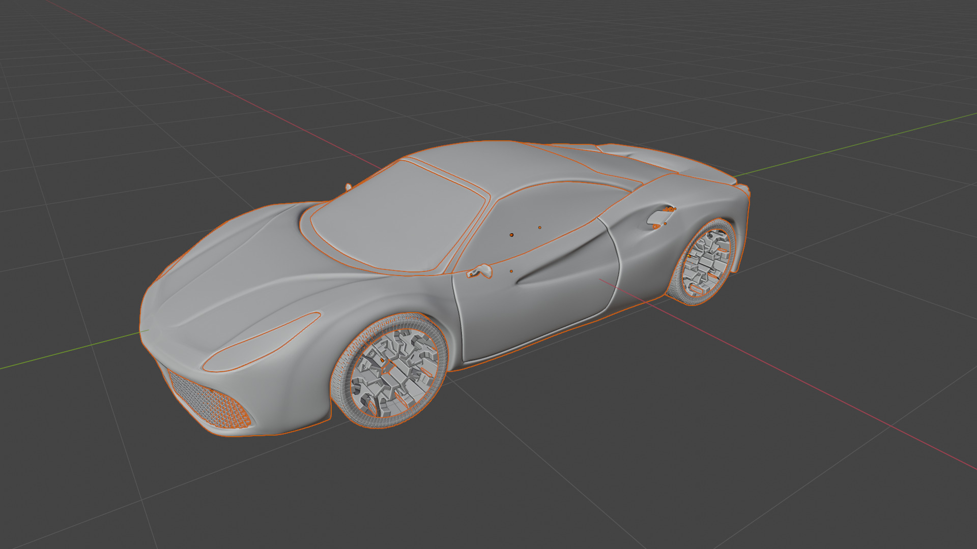 Realistic Ferrari On Road Animation Low-poly 3D model_1