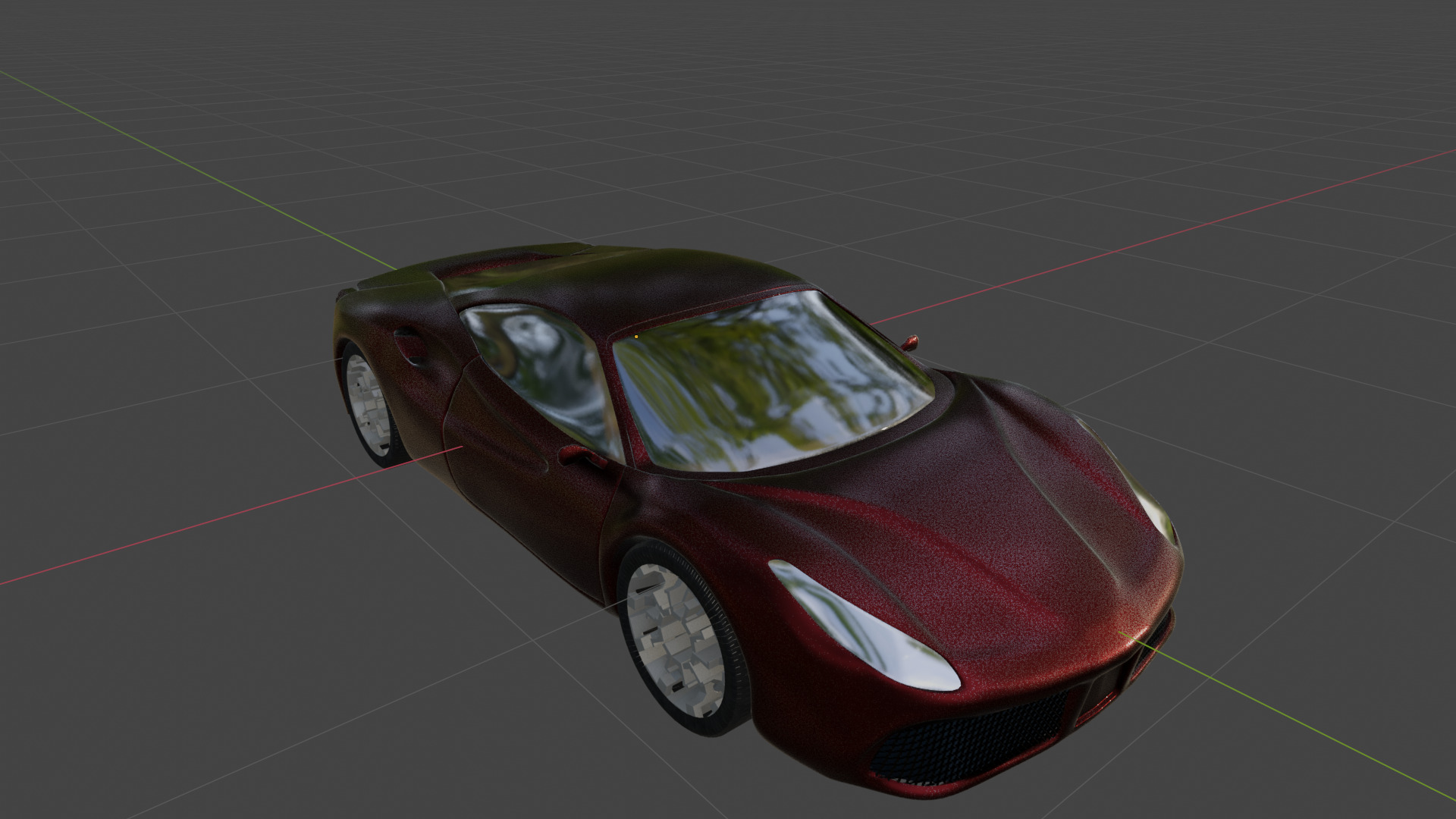 Realistic Ferrari On Road Animation Low-poly 3D model_10