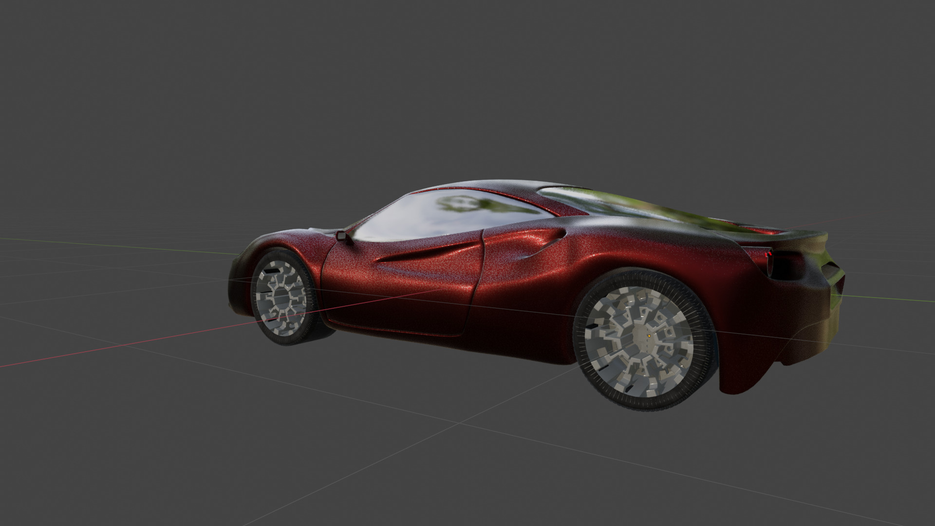 Realistic Ferrari On Road Animation Low-poly 3D model_12