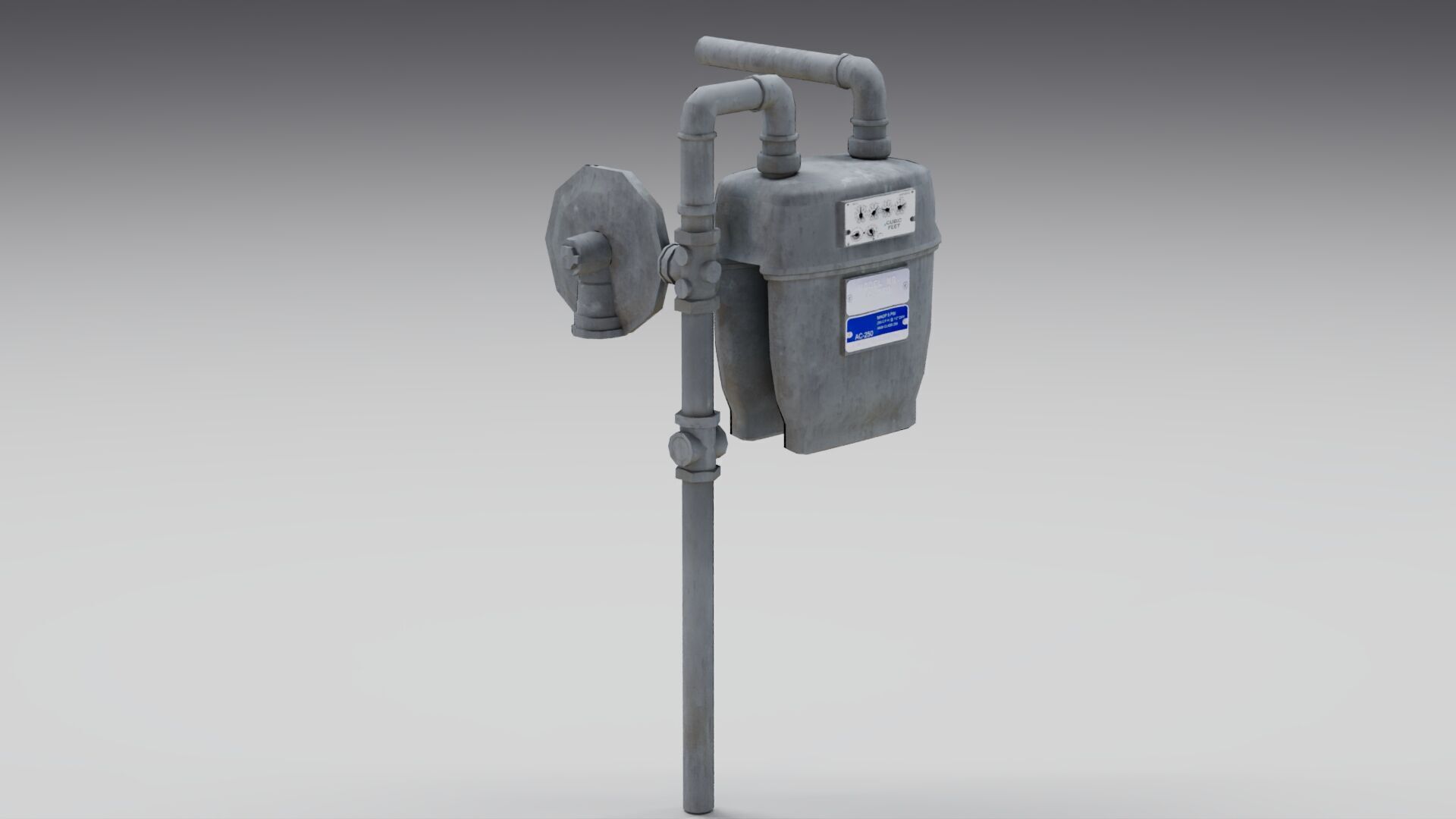Gas Meter Low-poly 3D model_4
