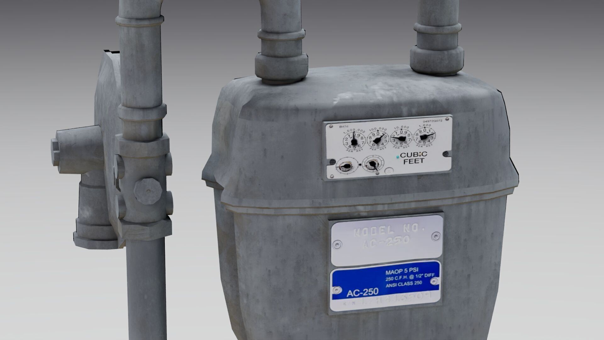Gas Meter Low-poly 3D model_5