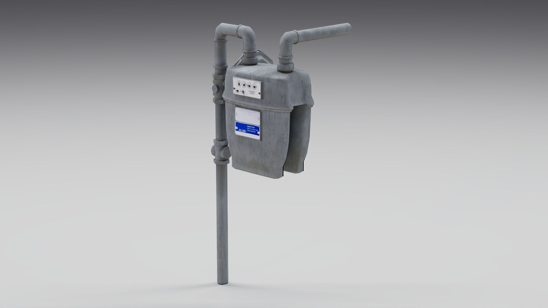 Gas Meter Low-poly 3D model_1