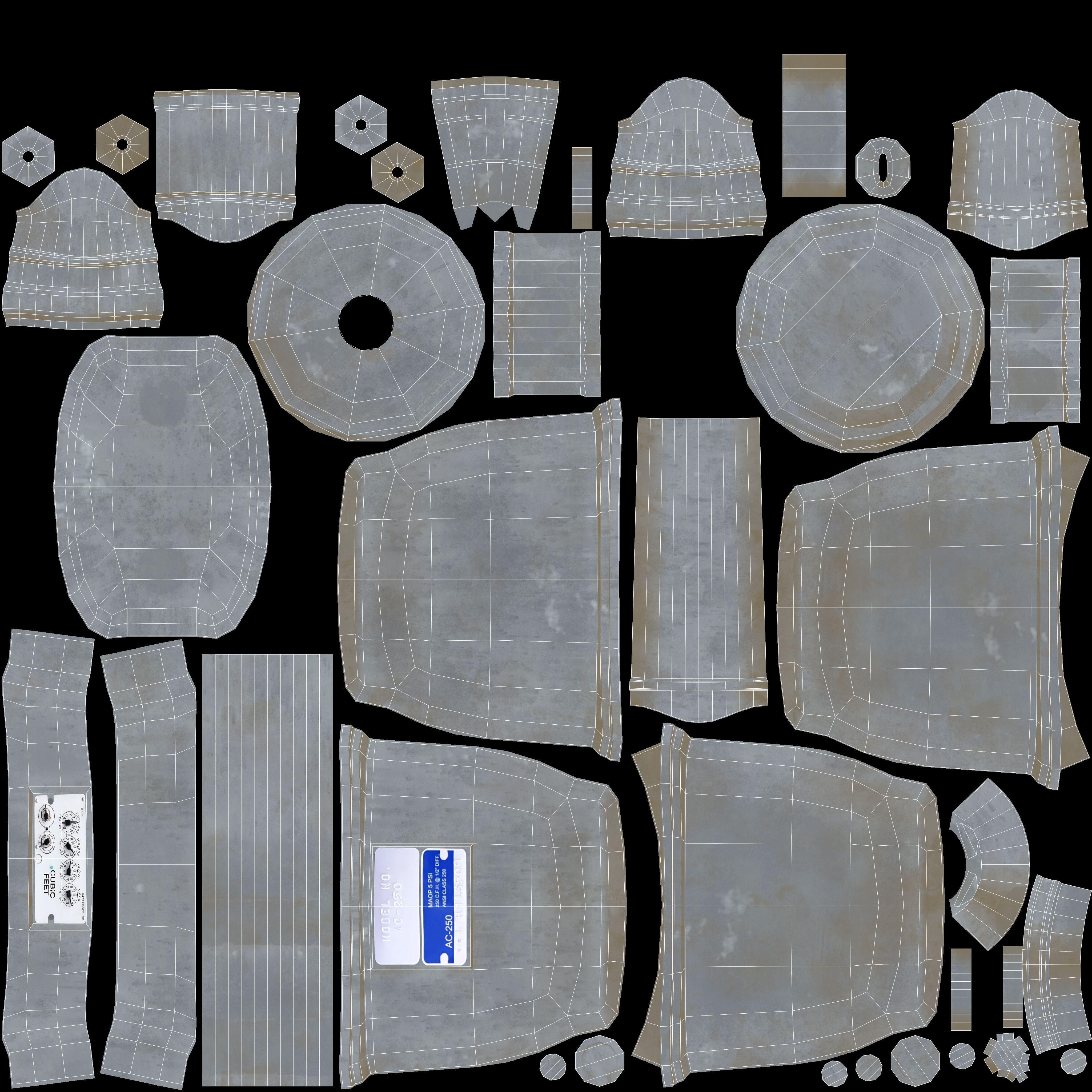 Gas Meter Low-poly 3D model_12
