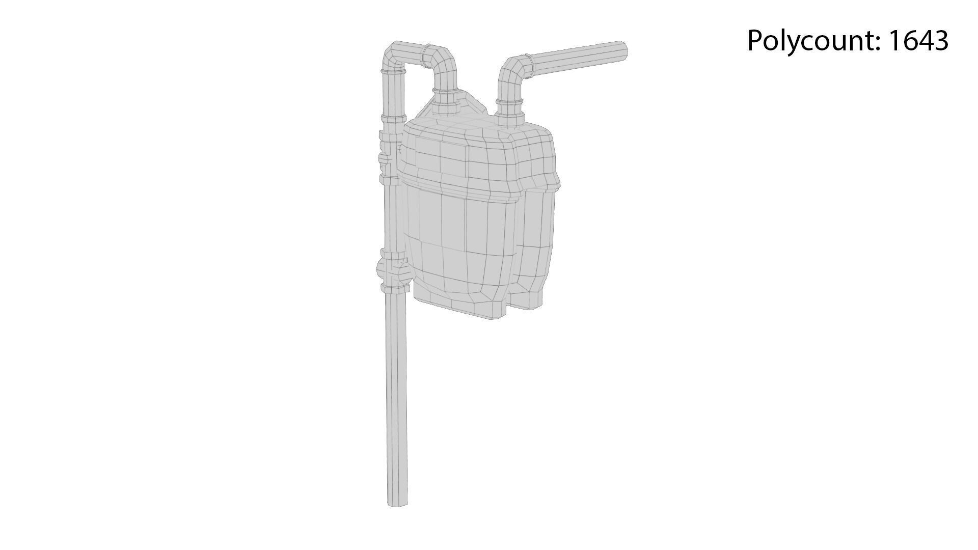 Gas Meter Low-poly 3D model_7