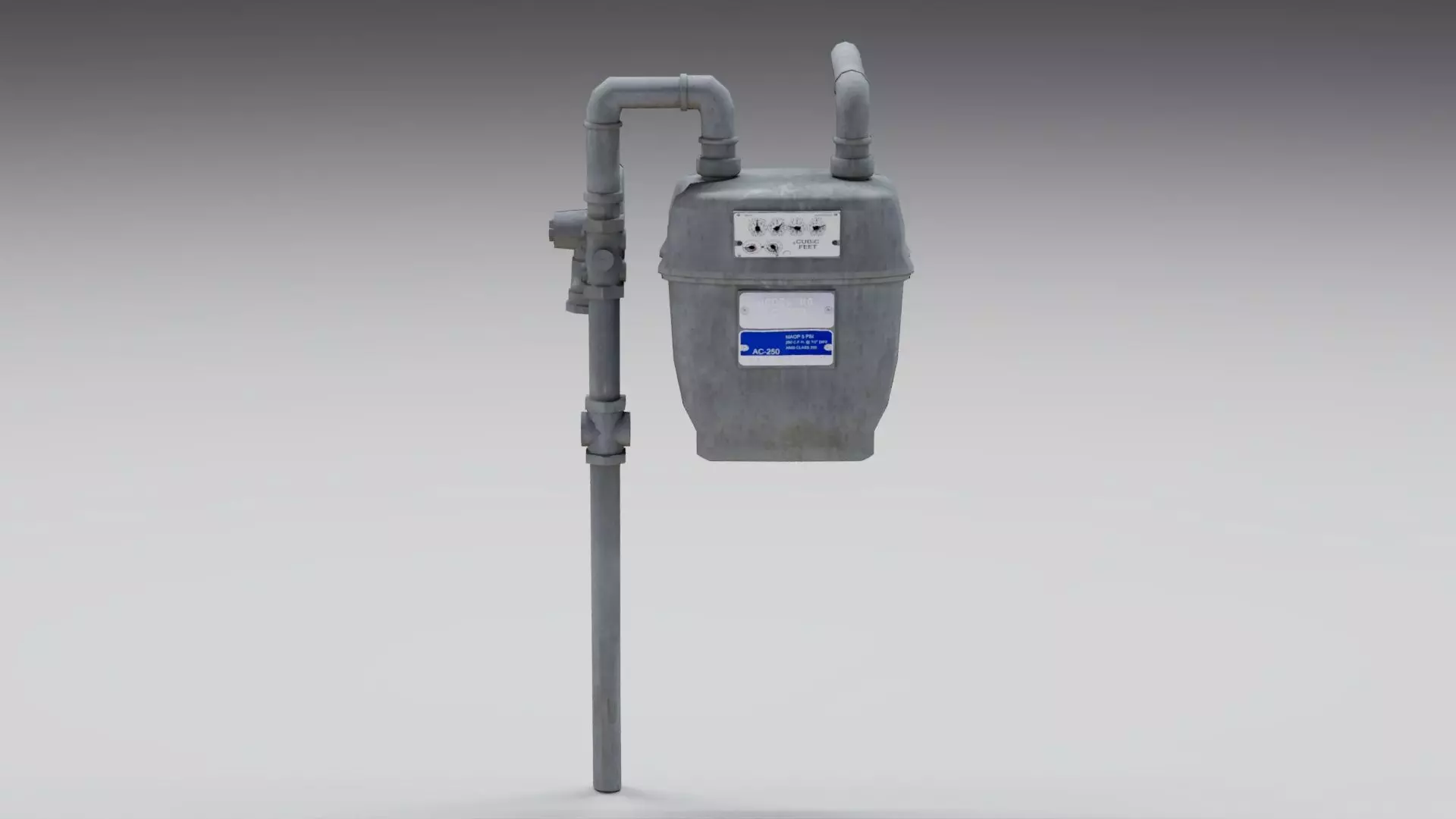 Gas Meter Low-poly 3D model_0
