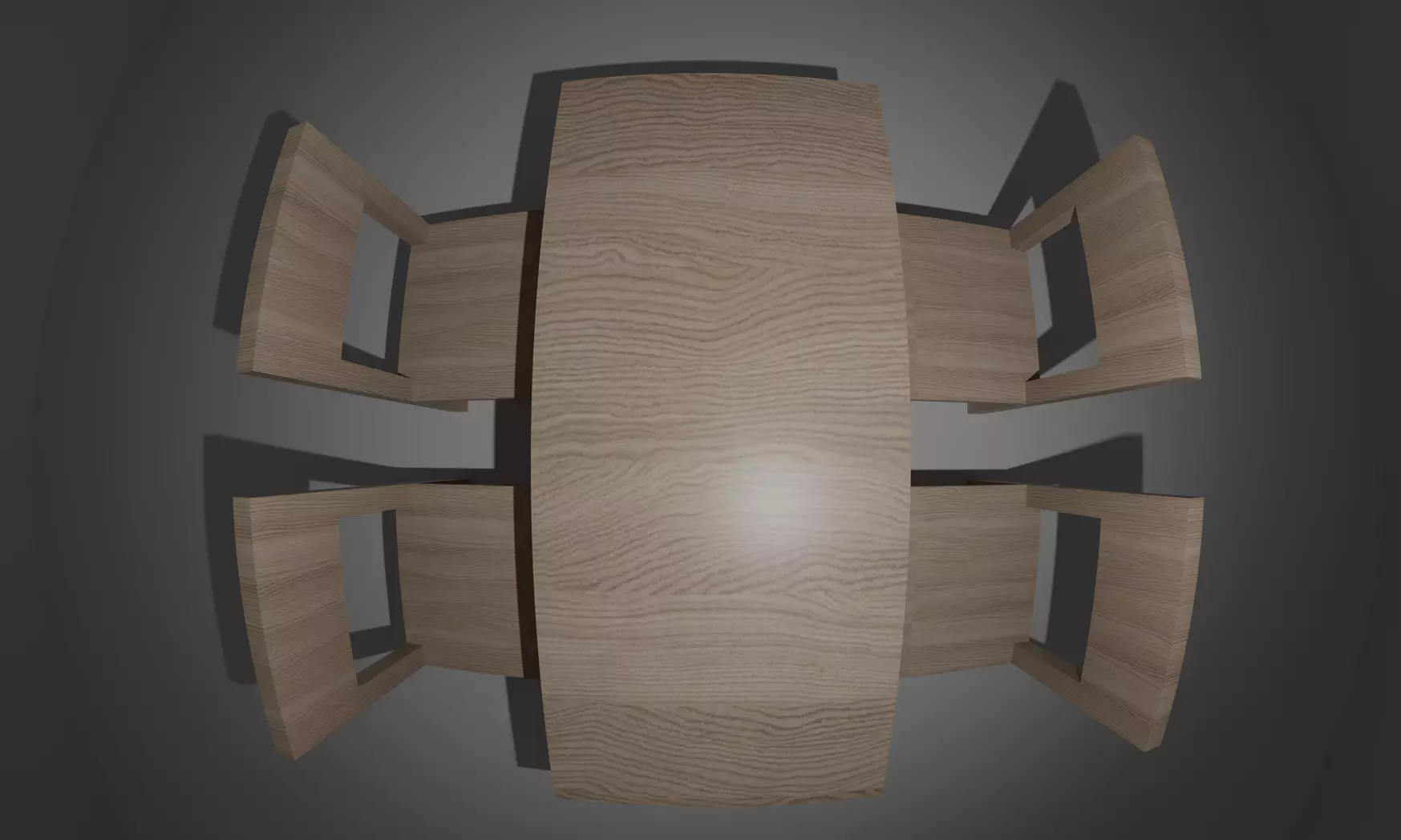 old wooden table and chair  Free low-poly 3D model_0