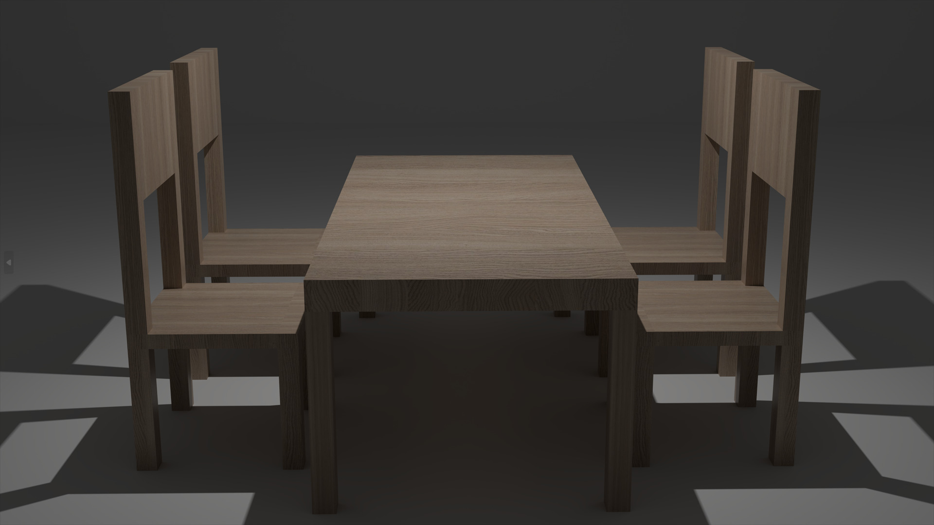 old wooden table and chair  Free low-poly 3D model_2