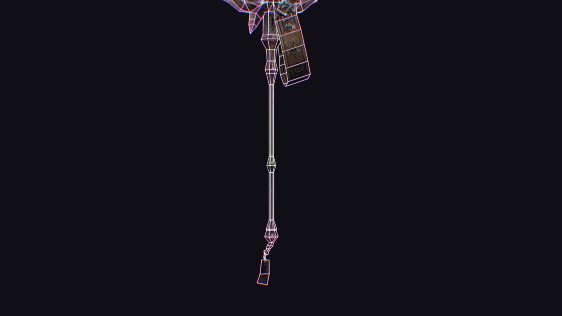 Magical Staff Pink Lotus Flower Wizard Wand Stick Item Scepter Low-poly 3D model_18