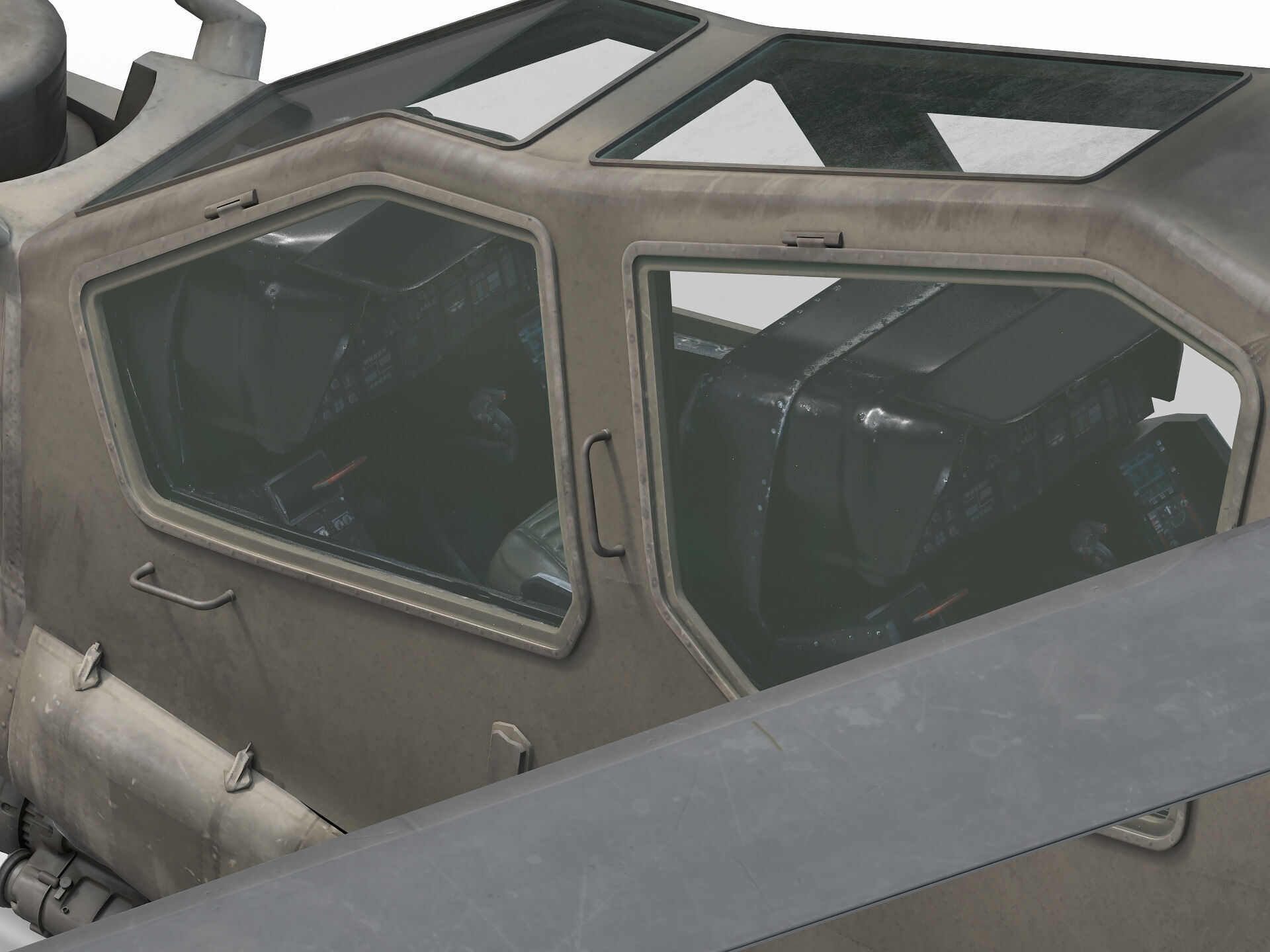 Military Helicopter Low-poly 3D model_9