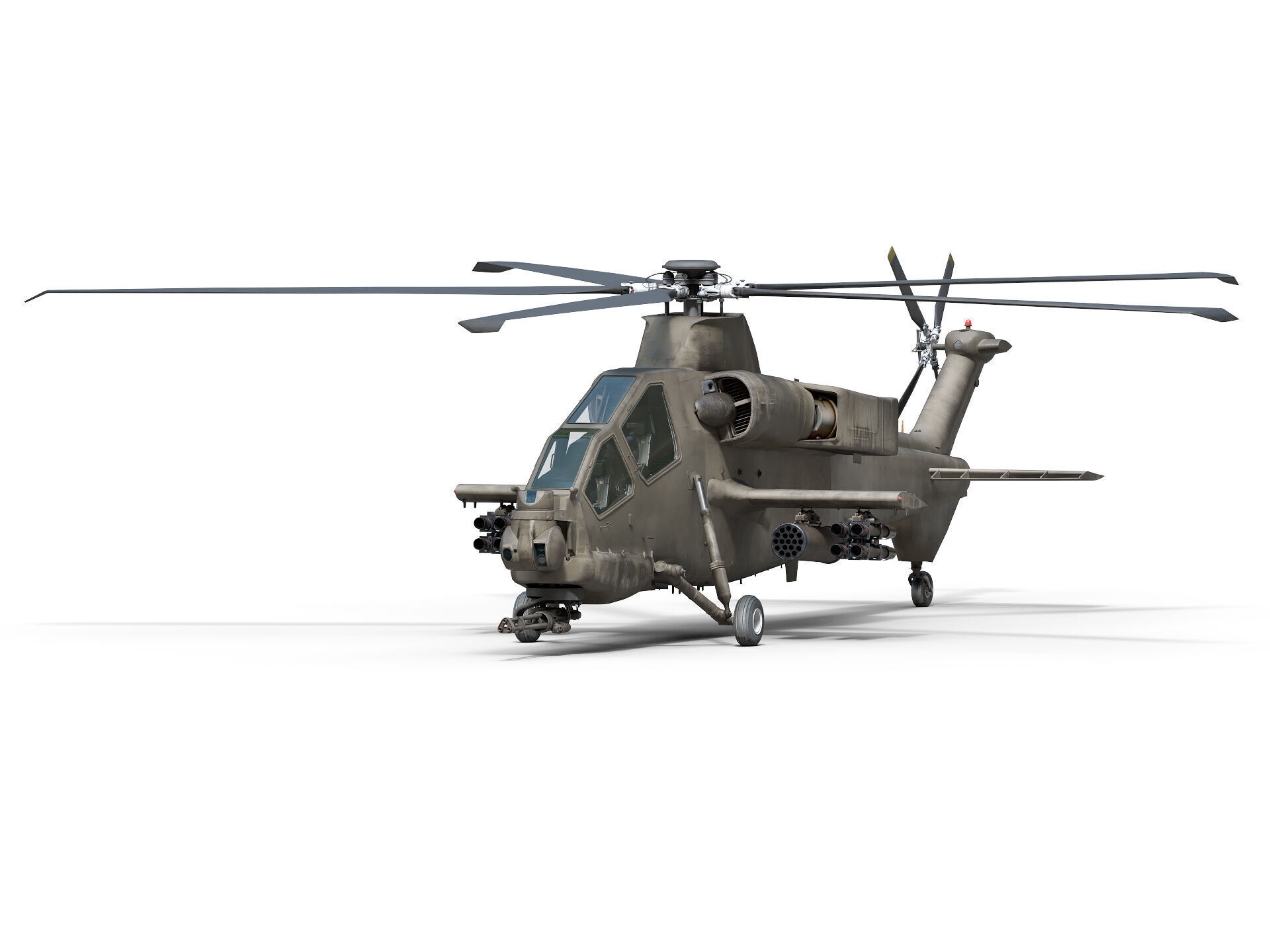 Military Helicopter Low-poly 3D model_8