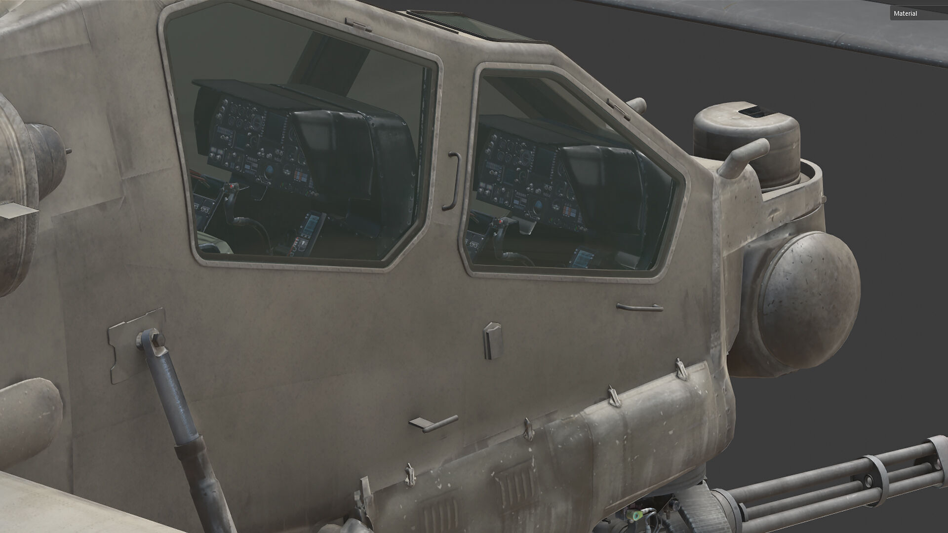 Military Helicopter Low-poly 3D model_10