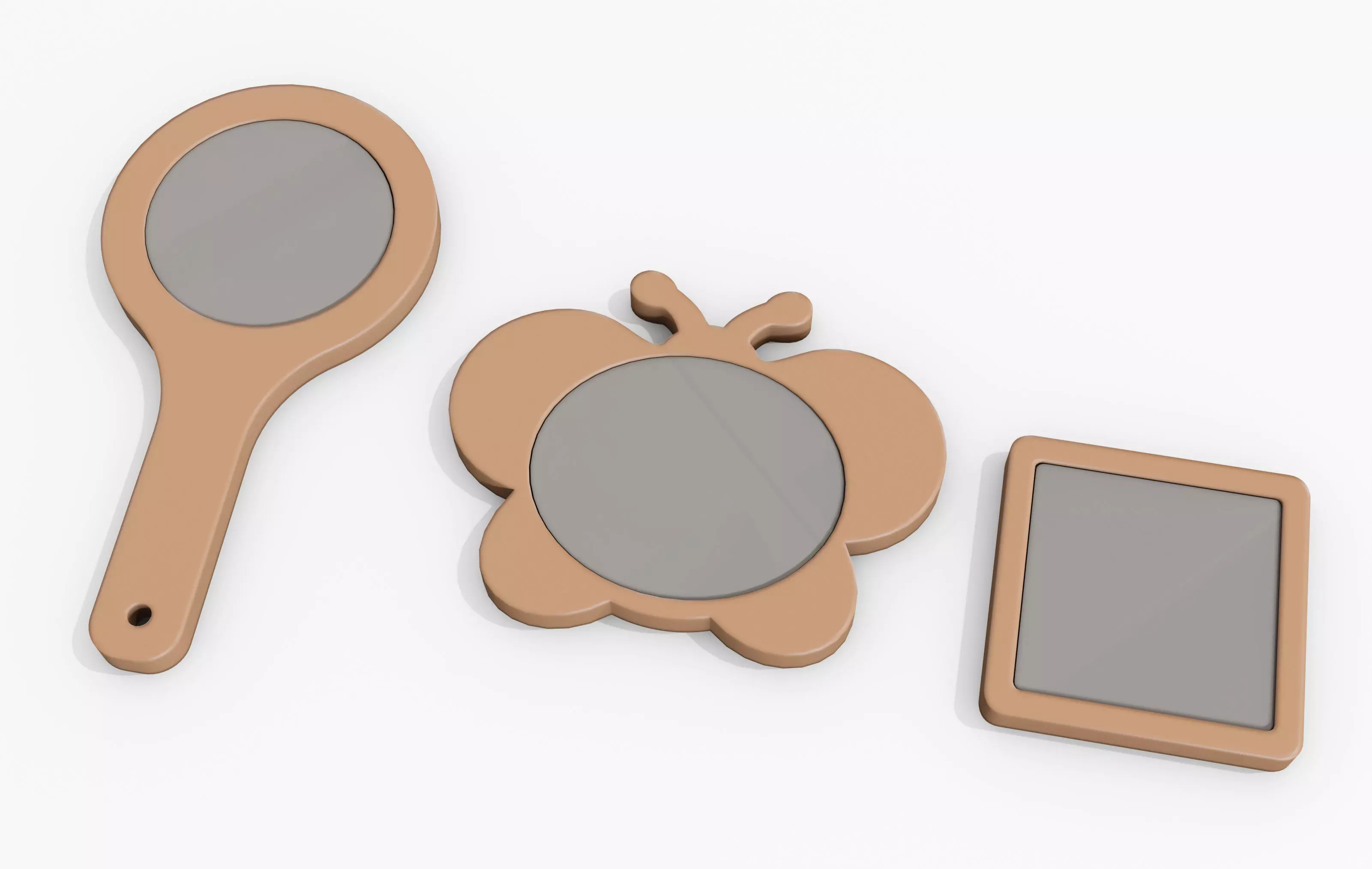 espejos Hand  butterfly and square mirror 3D print model_0