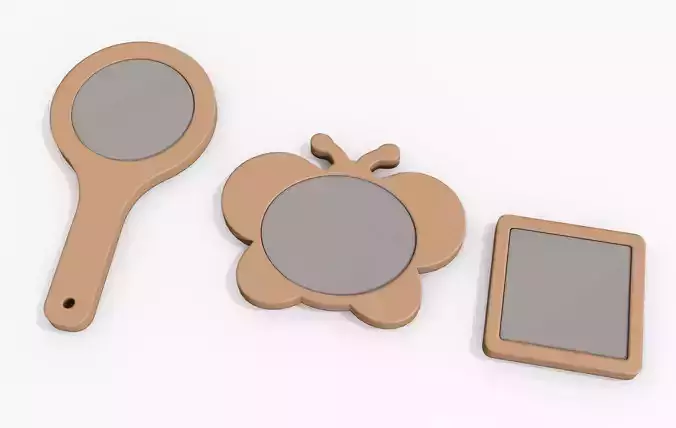 espejos Hand  butterfly and square mirror 3D print model