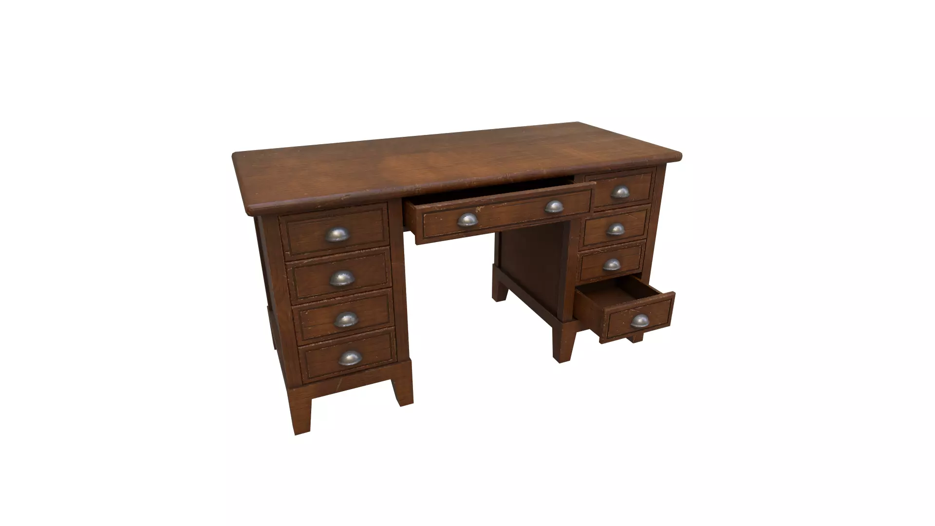 Vintage Desk Low-poly 3D model