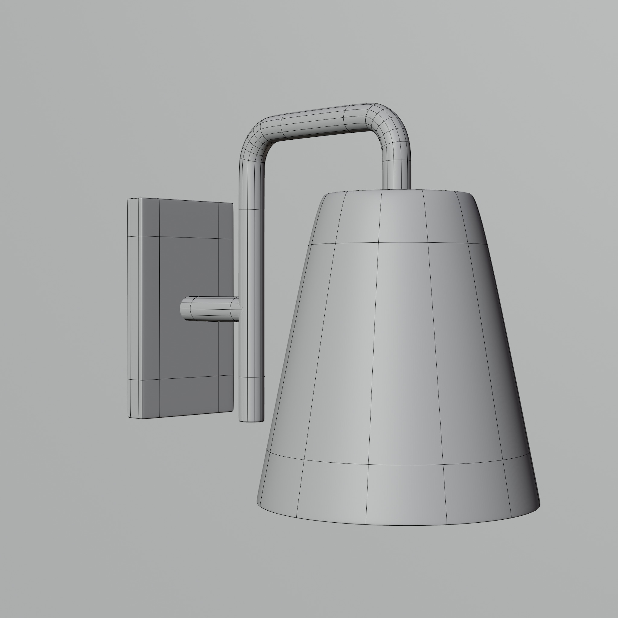 Minimal Wall Lamp AR Low-poly 3D model_5