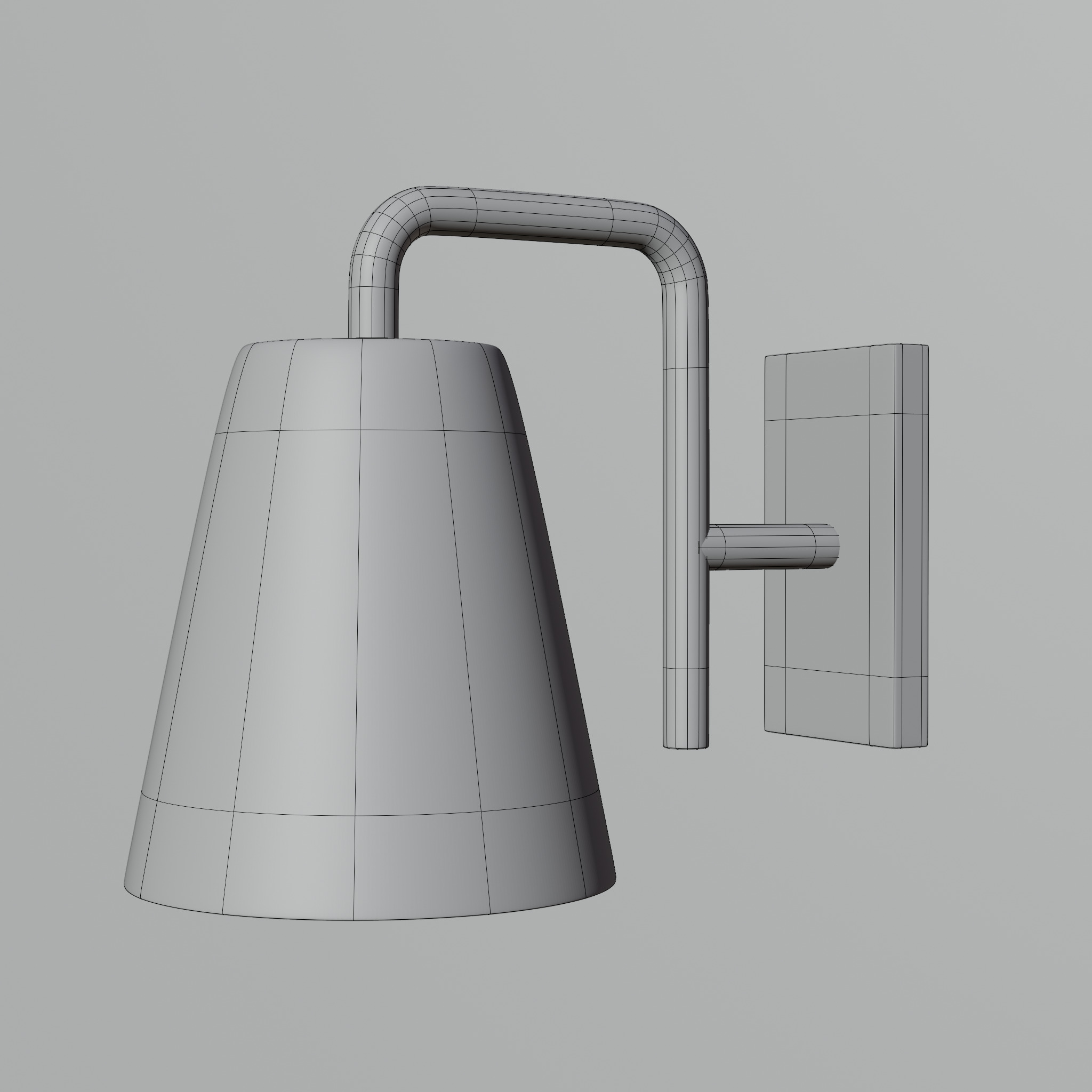Minimal Wall Lamp AR Low-poly 3D model_7