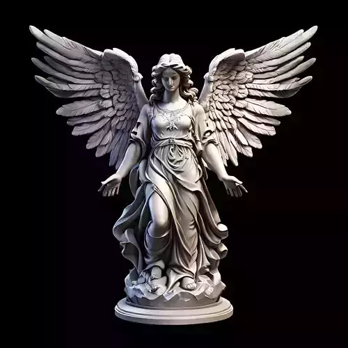 Stylized Angel Statue 3D Model