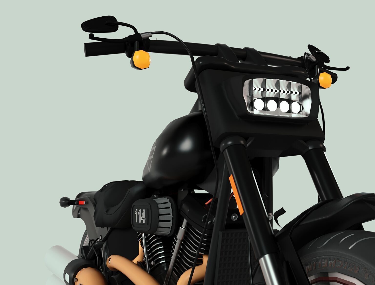 Harley Davidson Fat Bob 3D Model 3D model_6