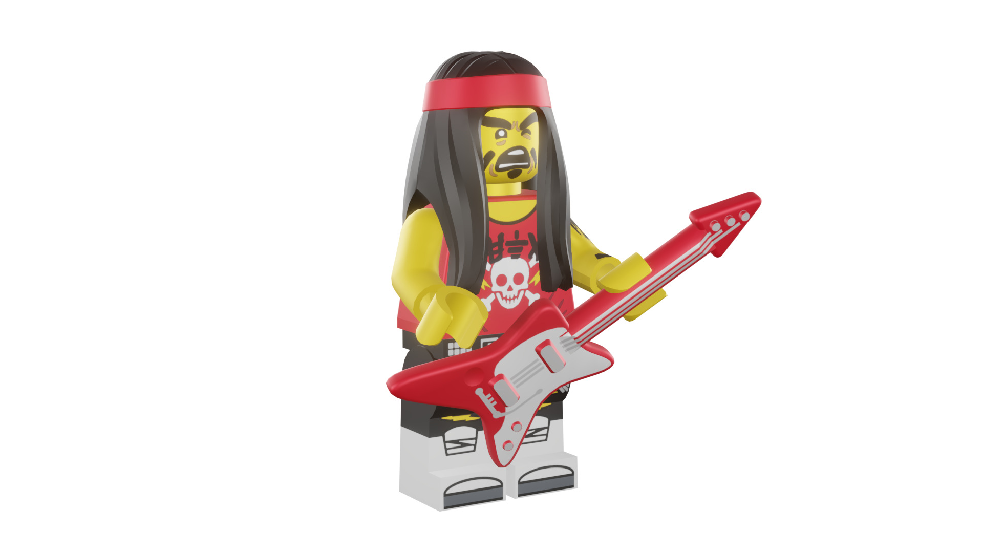 3D print minifigure - 71019-17-Gong-Guitar-Rocker 3D print model_2