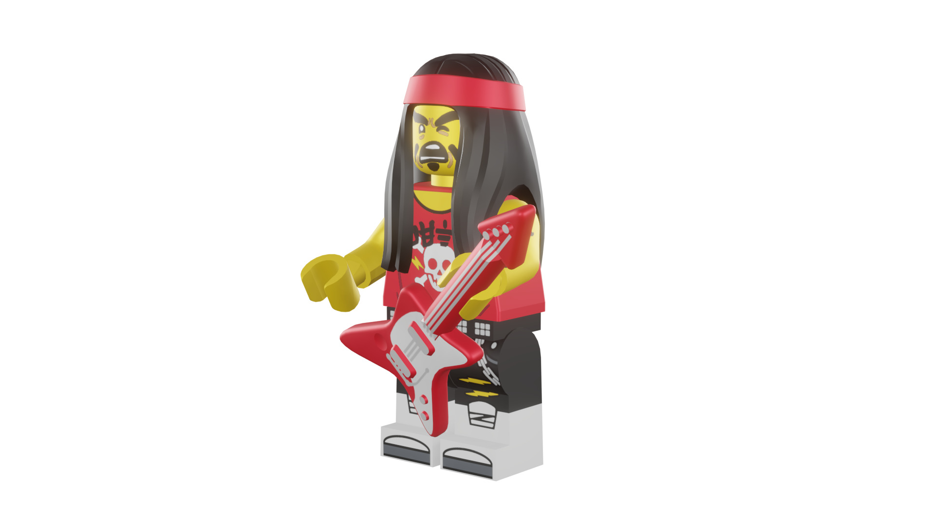 3D print minifigure - 71019-17-Gong-Guitar-Rocker 3D print model_48
