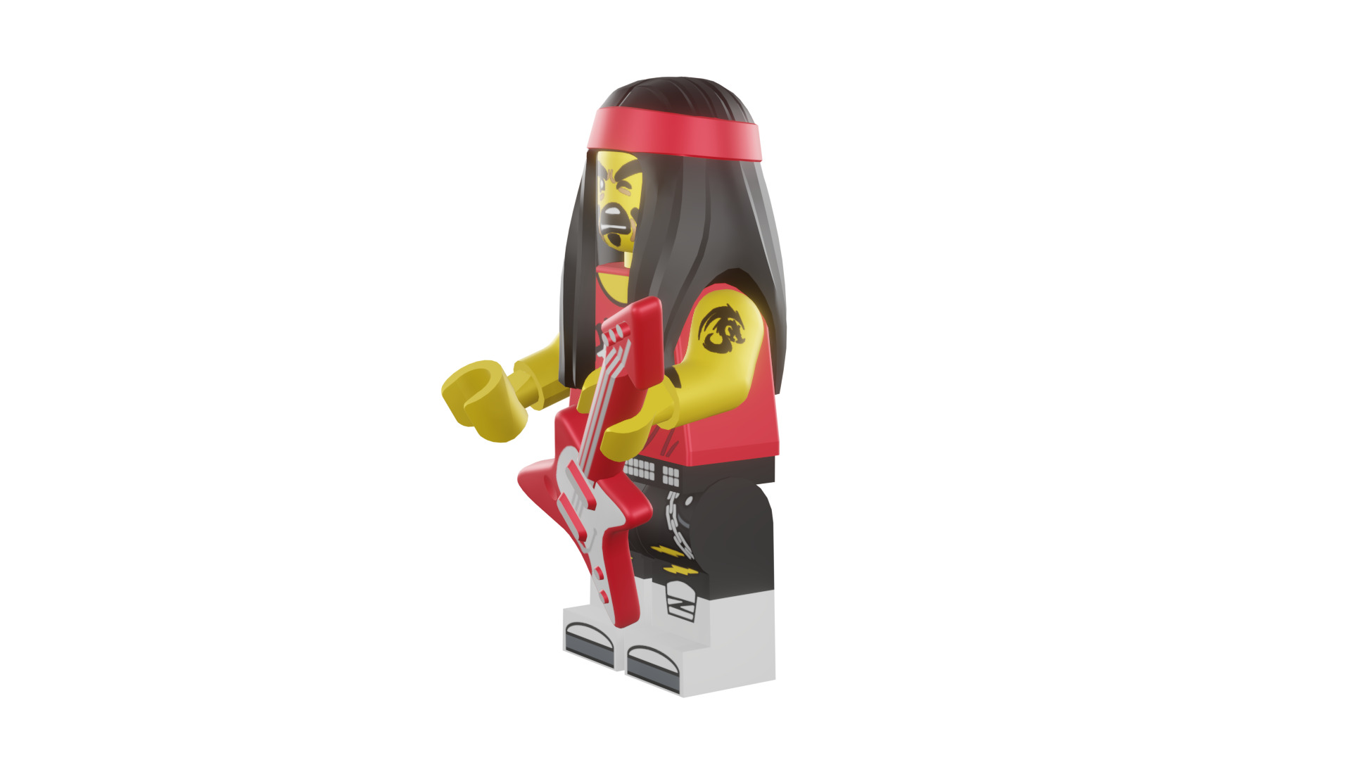 3D print minifigure - 71019-17-Gong-Guitar-Rocker 3D print model_46