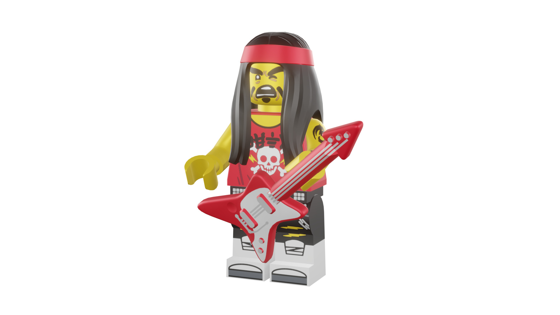 3D print minifigure - 71019-17-Gong-Guitar-Rocker 3D print model_50