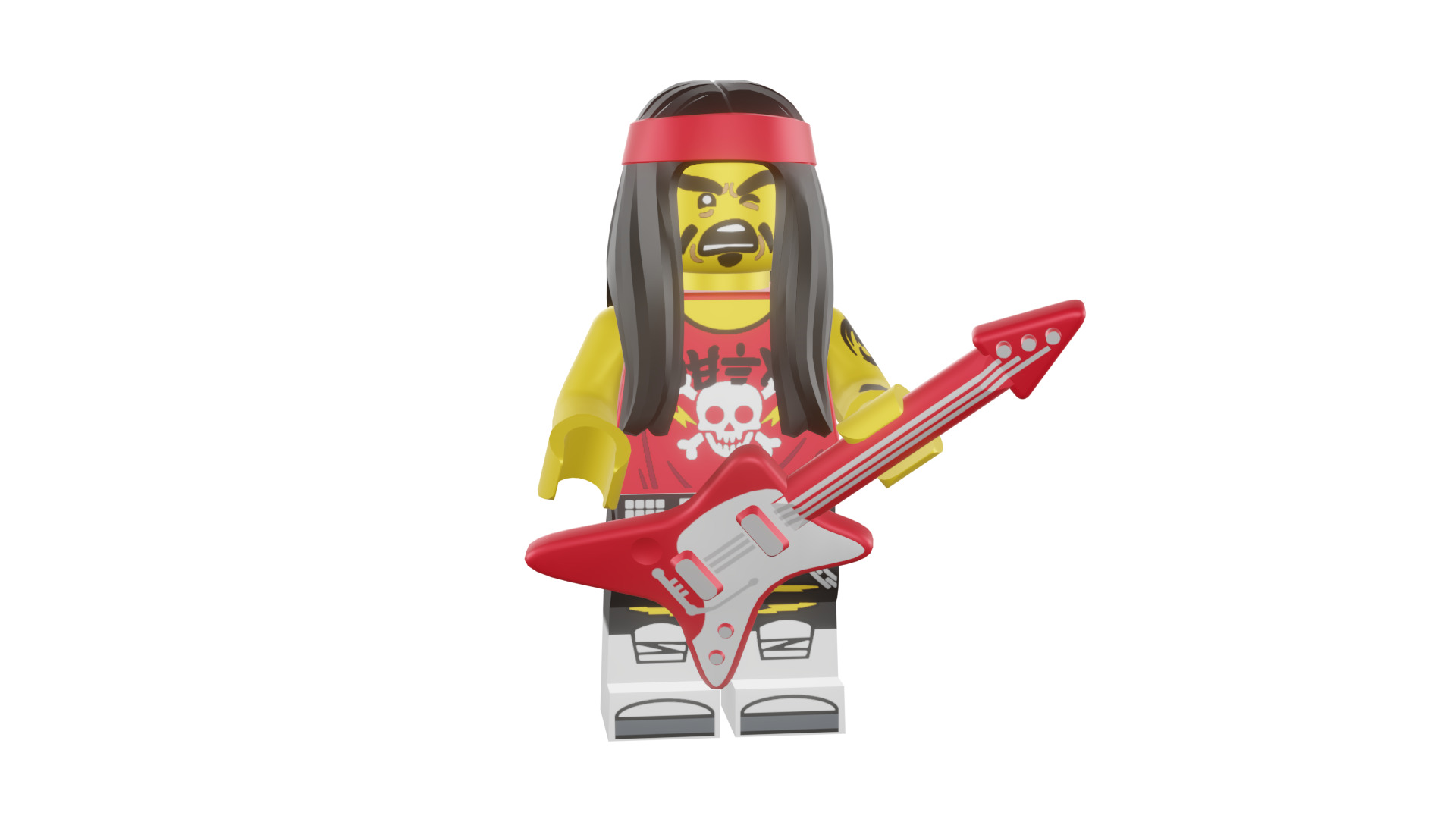 3D print minifigure - 71019-17-Gong-Guitar-Rocker 3D print model_1