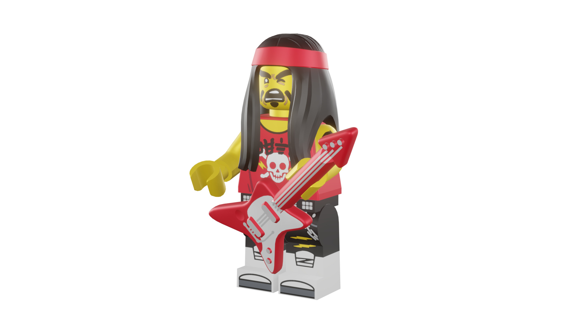 3D print minifigure - 71019-17-Gong-Guitar-Rocker 3D print model_49