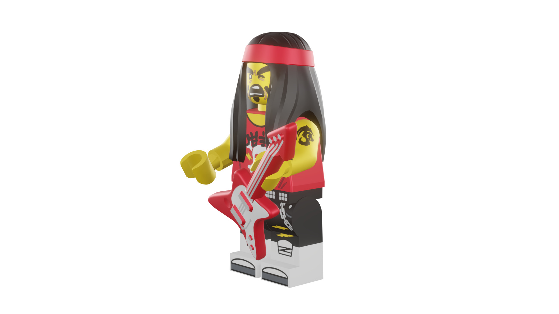 3D print minifigure - 71019-17-Gong-Guitar-Rocker 3D print model_47