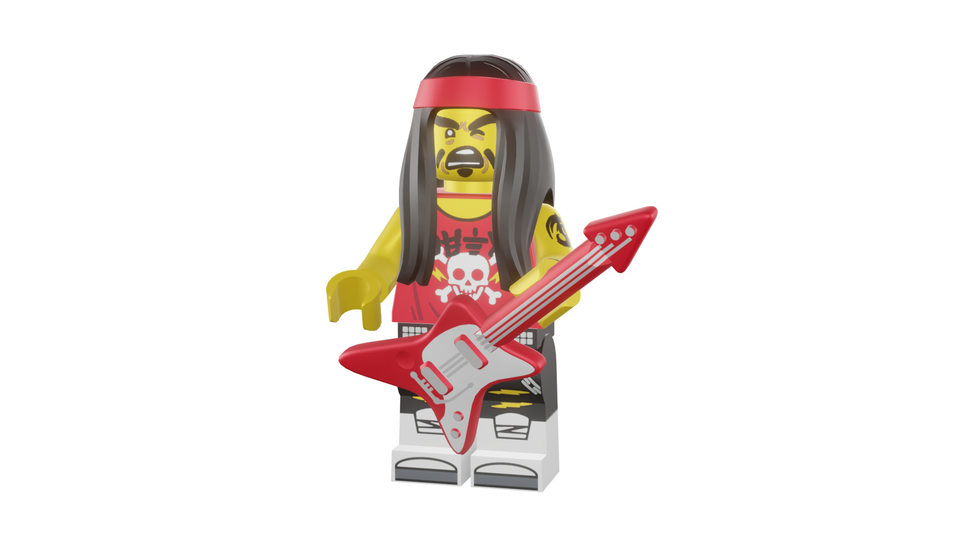 3D print minifigure - 71019-17-Gong-Guitar-Rocker 3D print model_4