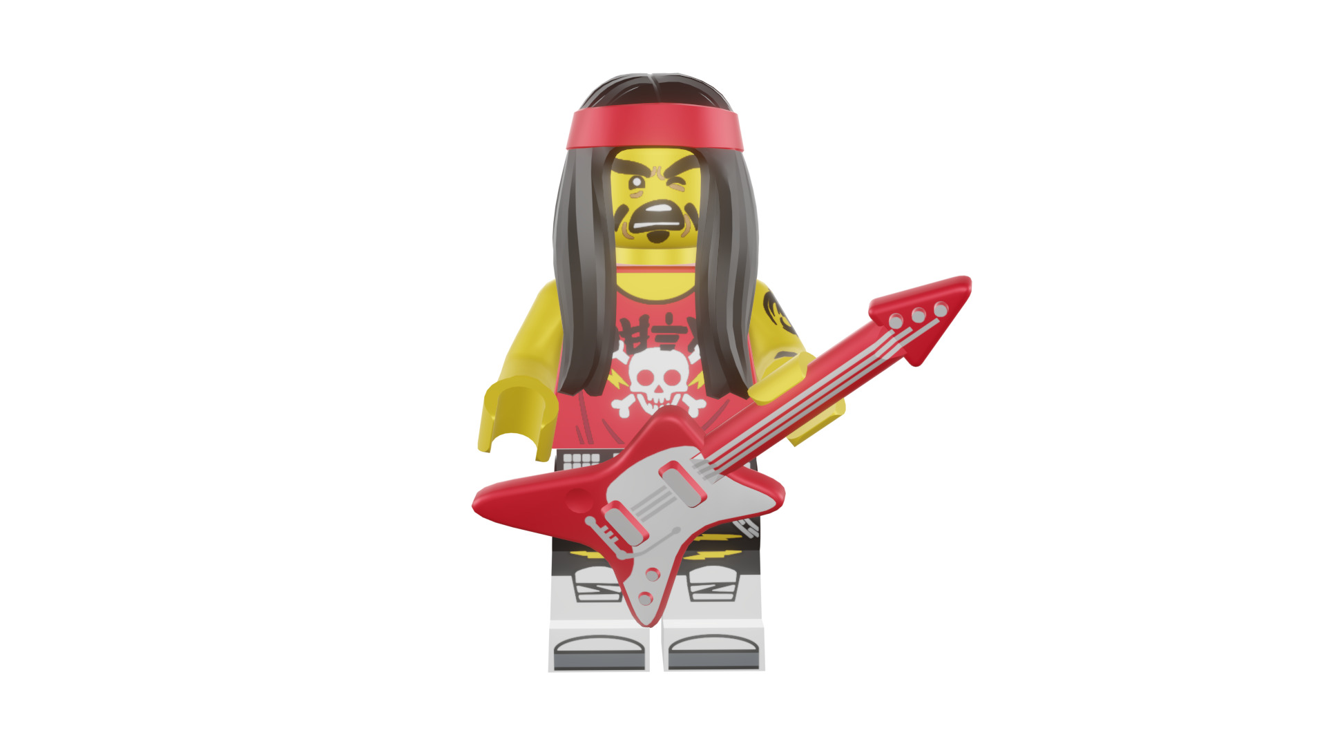 3D print minifigure - 71019-17-Gong-Guitar-Rocker 3D print model_52
