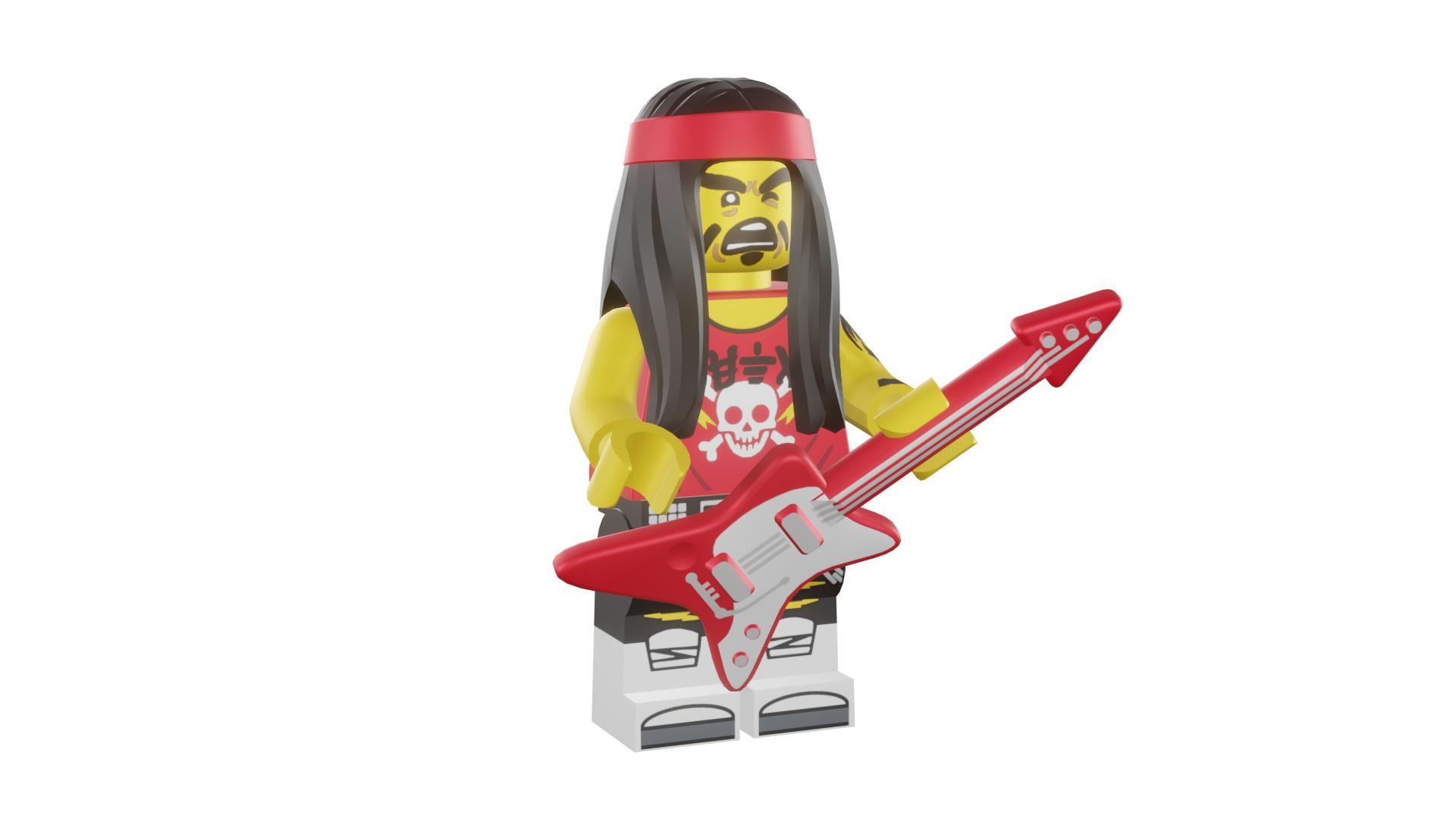 3D print minifigure - 71019-17-Gong-Guitar-Rocker 3D print model_14