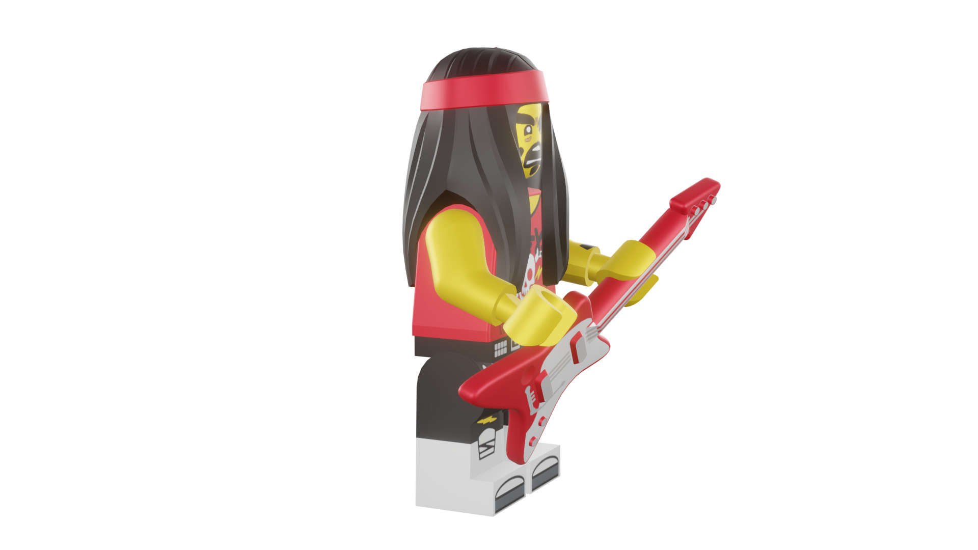 3D print minifigure - 71019-17-Gong-Guitar-Rocker 3D print model_18