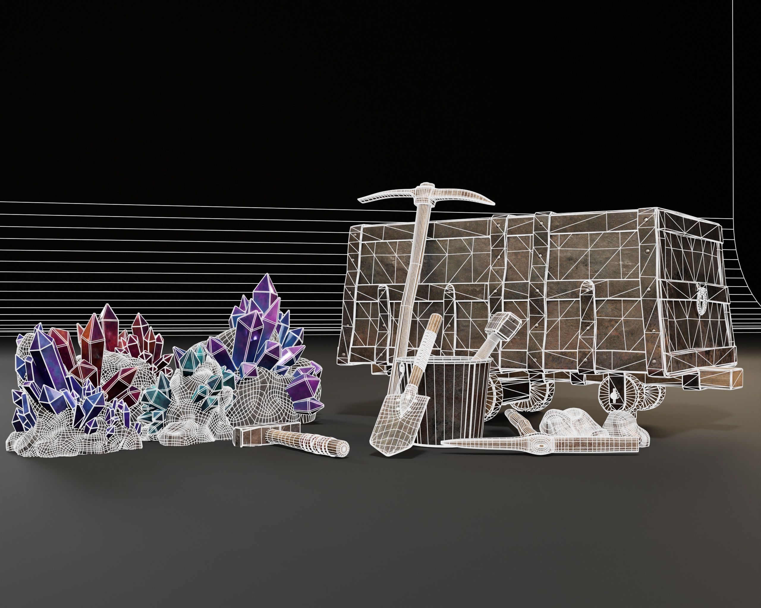 Medieval Mining Pack 3D Model Collection_12